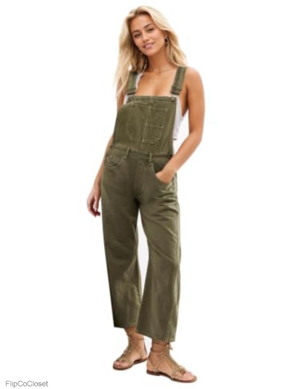 Women's Denim Bib Overalls with Adjustable Straps Barrel Leg Jeans Jumpsuit